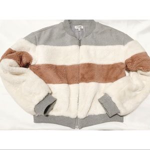 Med. Multi Color Varsity Style Zip Up